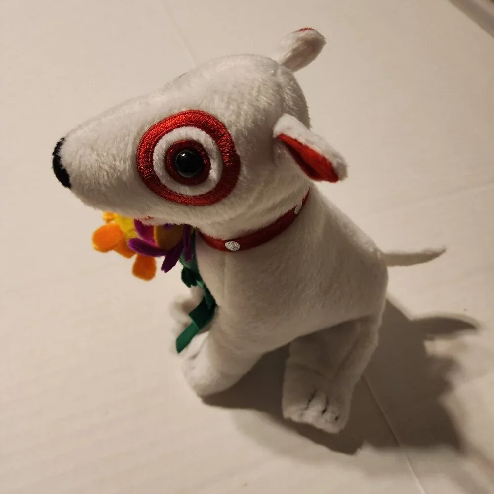 Target Bullseye plush dog flower dog 2009 toy collectible